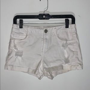 White Jean Shorts